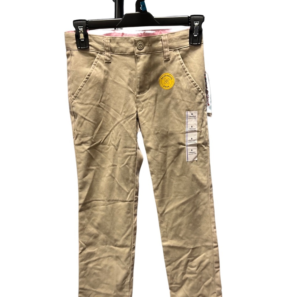 Cat & Jack Girl's Straight Leg Uniform Pants, Tan Khaki